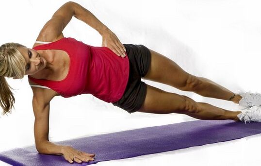 Plank de exercițiu pe de o parte